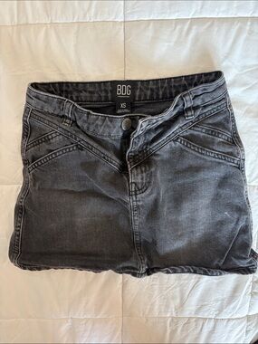 Urban Outfitters Black Washed Denim Mini Skirt Grunge Emo